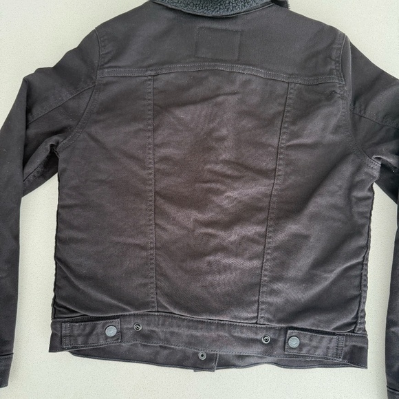 Levi's Original Sherpa Trucker Jacket Original Sherpa Trucker Jacket Black Denim - Picture 10 of 12